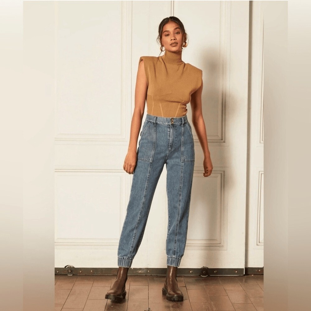 NWT Boyish Jeans Women’s Teens The Nico” Utility Jogger Med Dark Wash -Size 27”